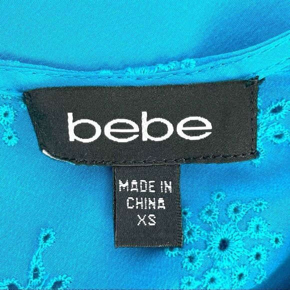 NWOT bebe Ruffled Eyelet Drop Waist Romper - Picture 8 of 11